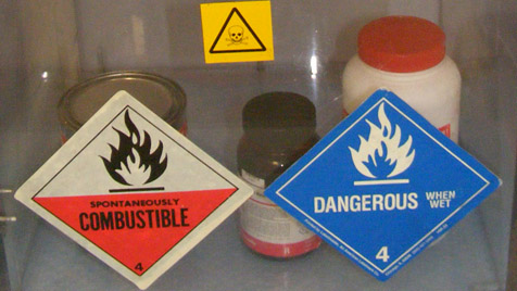 Dangerous chemicals in the lab